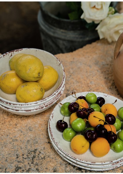 Luna Mavi 12 Parça Melamin Tabak Seti