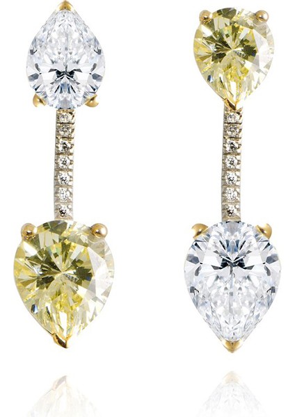 Toi & Moi Champagne Ear Jackets 925 Ayar Gümüş Kadın Küpe fiyatları