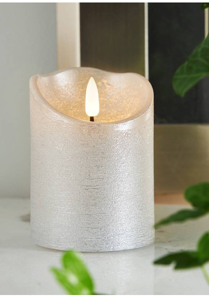 411502 Flamme Rustic Gümüş LED Mum 10 cm fiyatları