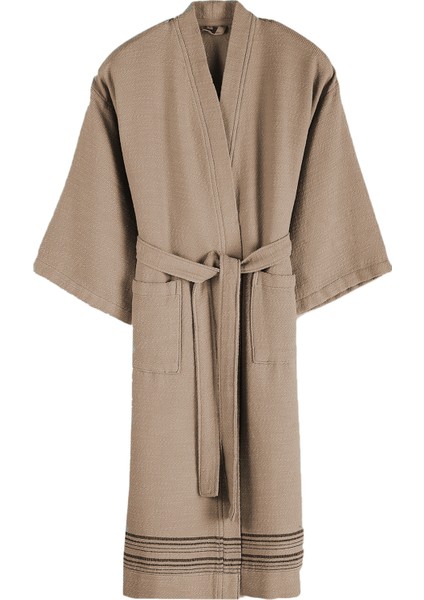 Rin Bej Pamuklu Unisex Bornoz