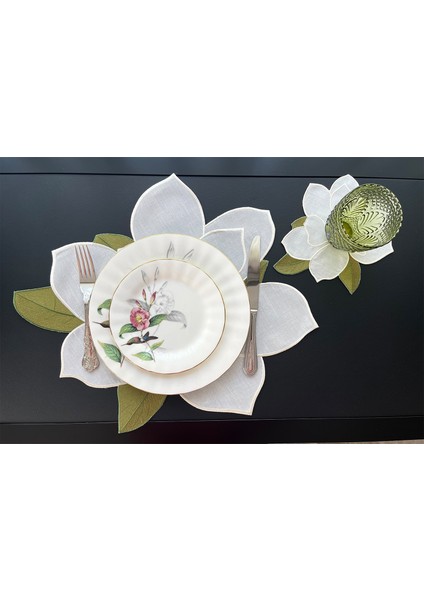 Manolya Desenli 2’li Keten Amerikan Servis 35X50 cm modelleri