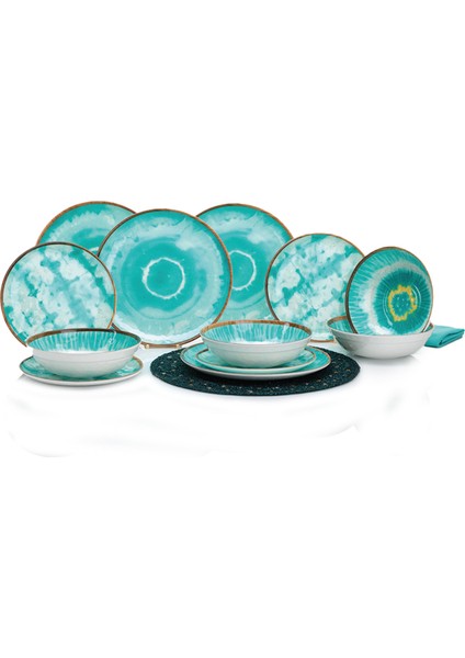 Boho Dream 12 Parça 4 Kişilik Melamin Tabak Seti