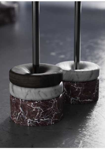 Polo Cam Tablalı Vişne Leylak Mermer Ayaklı 2'li Yan Sehpa Seti fırsatları