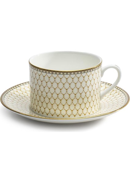 Antler Trellis Ivory Gold Çay Fincanı ve Tabağı