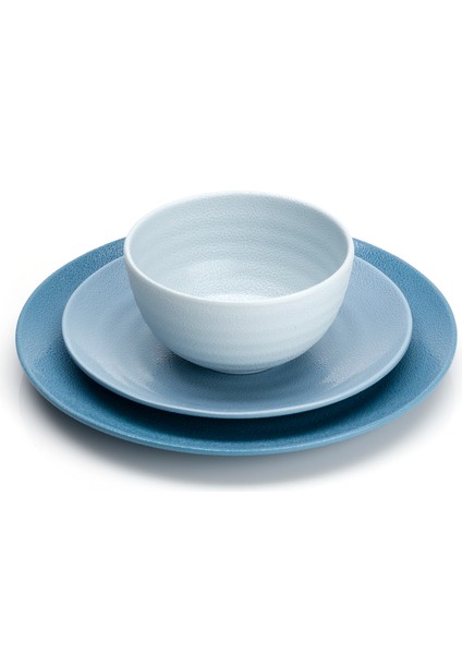 Shades Of Blue 12 Parça Melamin Tabak Seti