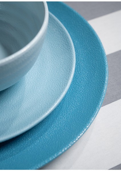 Shades Of Blue 12 Parça Melamin Tabak Seti modelleri