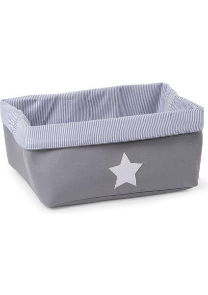 Gri Kanvas Orta Boy Çocuk Odası Düzenleyici Kutu