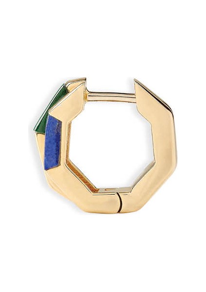Rubik Was Here Malachite ve Lapis Taşlı 14 Ayar Altın Kadın Küpe modelleri