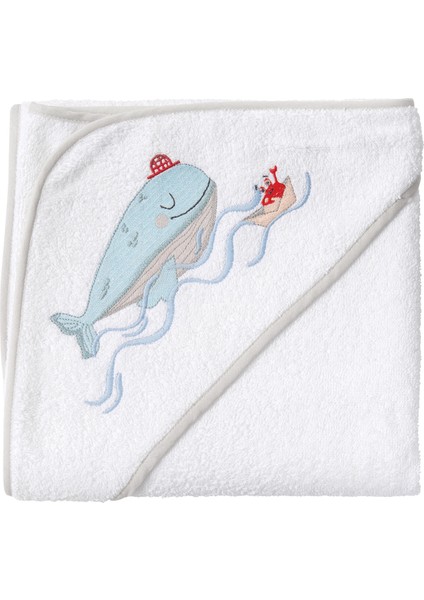 Boubou %100 Organik Pamuklu Nakışlı Bebek Havlu Kundak 80 x 80 cm