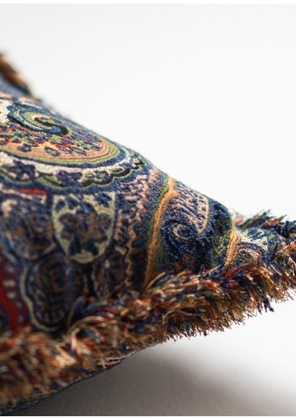 Persia Lacivert Dokuma Kumaş Püsküllü Kırlent 35 x 50 cm indirimleri