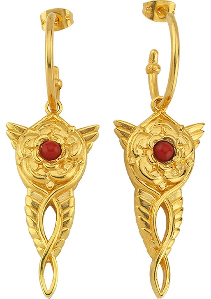 Cosmic Rose Bronz Üzeri 24 Ayar Altın Mikron Kaplama Kadın Küpe