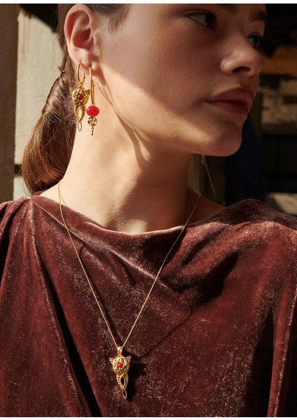 Cosmic Rose Bronz Üzeri 24 Ayar Altın Mikron Kaplama Kadın Küpe fiyatları