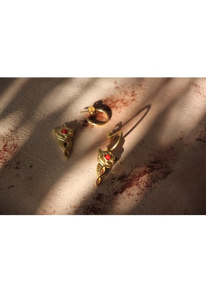Cosmic Rose Bronz Üzeri 24 Ayar Altın Mikron Kaplama Kadın Küpe modelleri