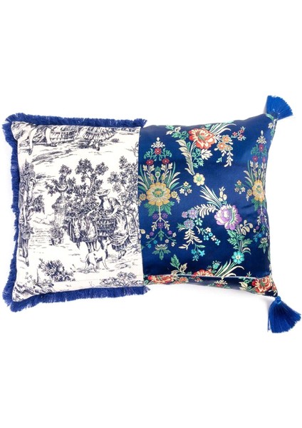 Hybrid Argia Mavi Pamuk/polyester Kırlent 50 x 35 cm