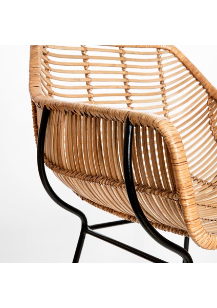 Float Natural Rattan Bahçe Bar Sandalyesi modelleri