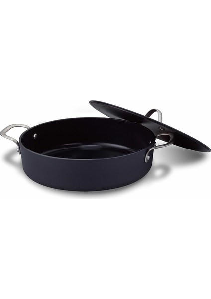 Zenn Recycled Siyah Çelik Sağlı Alüminyum Sığ Tencere 28 cm fiyatları