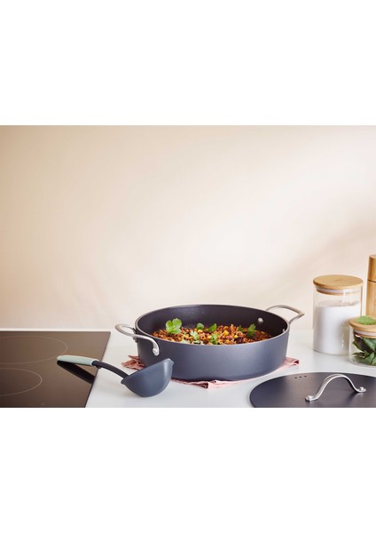 Zenn Recycled Siyah Çelik Sağlı Alüminyum Sığ Tencere 28 cm modelleri