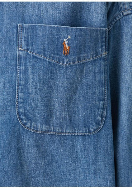 Oversize Mavi Denim Gömlek indirimleri