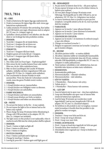 Wo Capri USB Alüminyum Siyah Masa Lambası