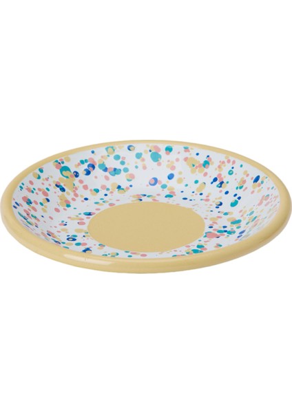Wonder Wheel Sarı Emaye Yuvarlak Meze Tabağı 12 cm