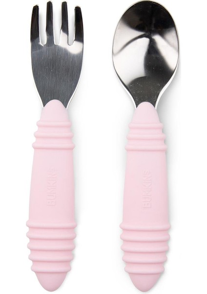 Pembe Paslanmaz Çelik Çocuk Çatal Kaşık Seti