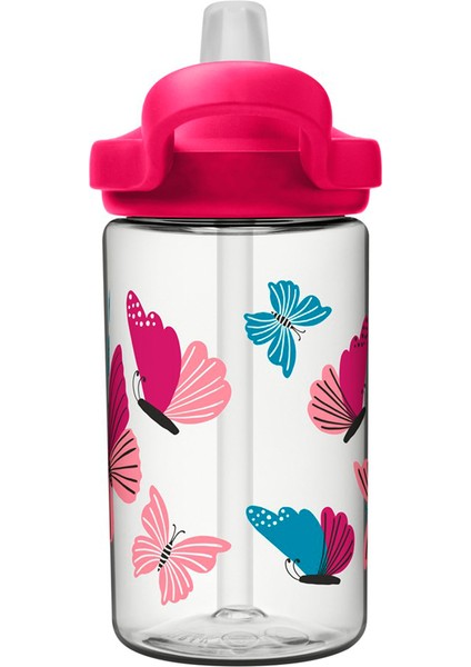 Eddy Colorblock Butterflies Geri Dönüştürülmüş Tritan Plastik Pembe Pipetli Suluk 400 ml fiyatları