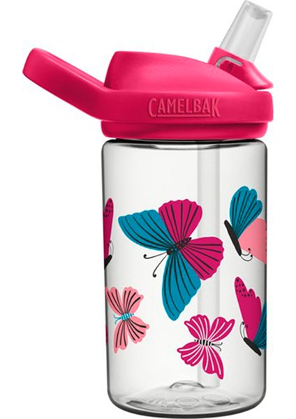 Eddy Colorblock Butterflies Geri Dönüştürülmüş Tritan Plastik Pembe Pipetli Suluk 400 ml modelleri