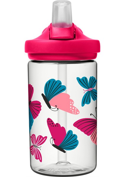 Eddy Colorblock Butterflies Geri Dönüştürülmüş Tritan Plastik Pembe Pipetli Suluk 400 ml fırsatları
