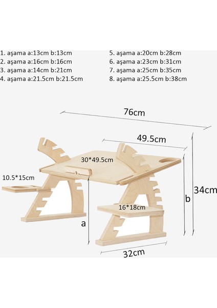 Rappu Ahşap Laptop Sehpası