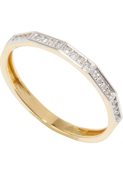 Pırlanta Detaylı Kadın Altın Yüzük