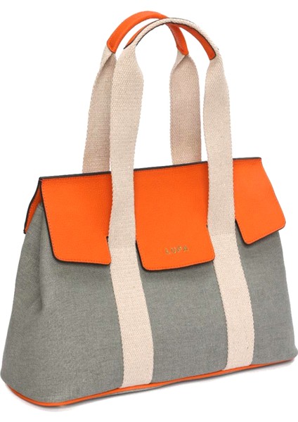 Sienna Turuncu Yeşil Kanvas Kadın Omuz Çantası