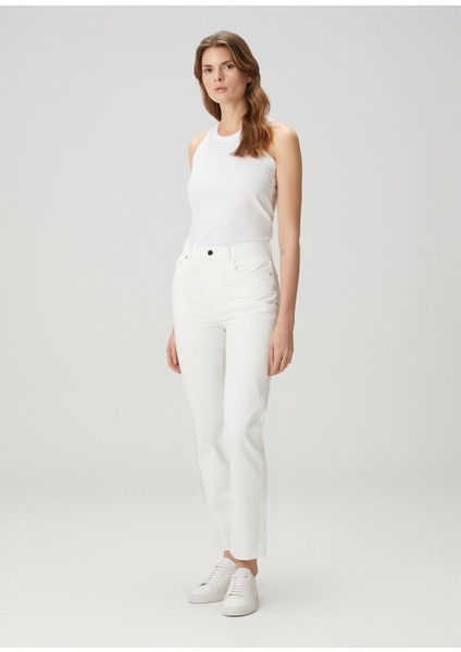 Wular Straight Leg Beyaz Jean Pantolon