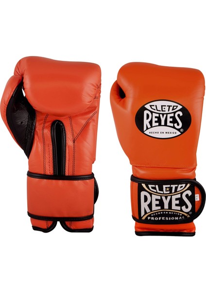 Orange Leather Strap & Attached Thumb And Hook & Loop Closure Boks Eldiveni