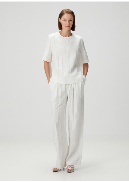 Soler Krem Ipek Pantolon