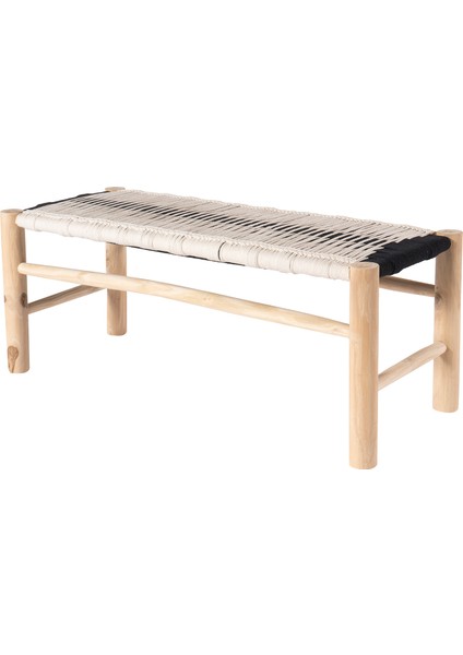 Kasia Macrame Natural Siyah Bench