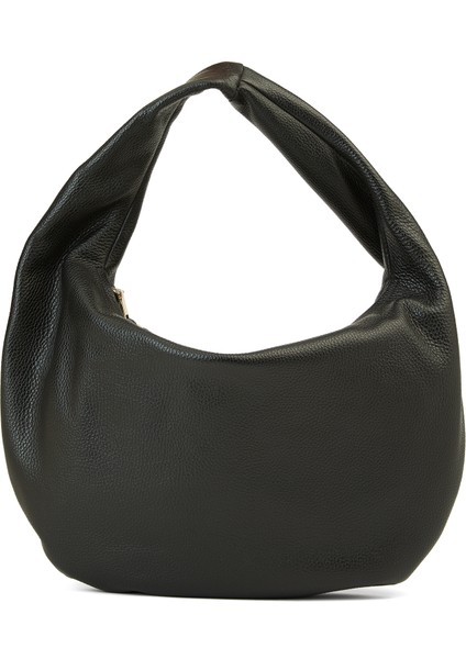 Alva Siyah Kadın Deri Omuz Çantası