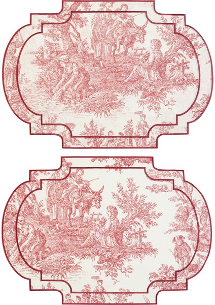 French Desenli Bordo 2'li Amerikan Servis Seti fiyatları