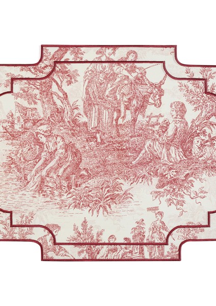 French Desenli Bordo 2'li Amerikan Servis Seti modelleri