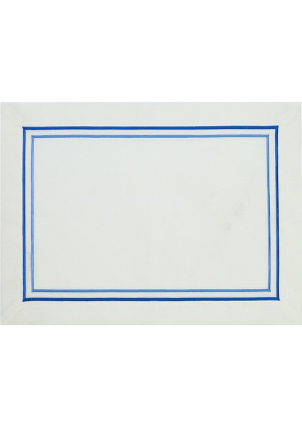 Elegance 2’li Mavi Işlemeli Çift Sıra Nakış Amerikan Servis 35X50 cm