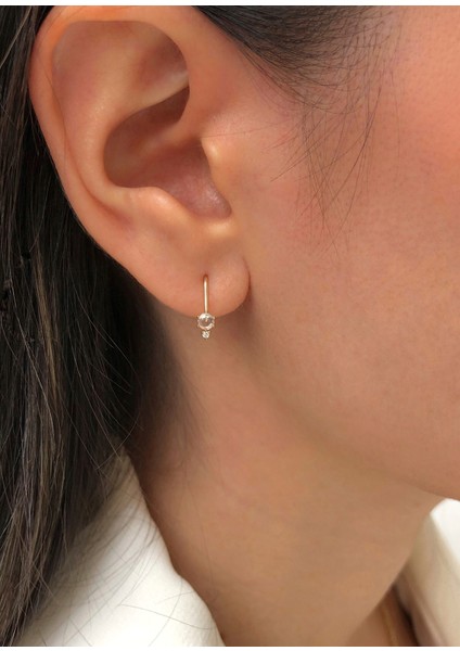 Tuby Pırlanta Taşlı 14 Ayar Altın Kadın Tek Küpe fiyatları