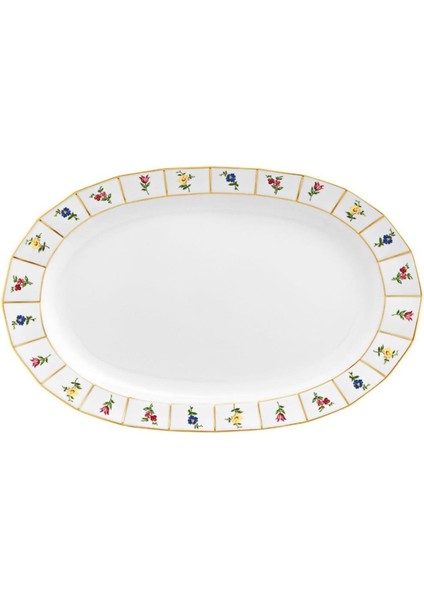 Grecque Mille Fleurs Porselen Servis Tabağı 33 cm