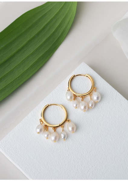 Jessica Altın Kaplama Kadın Inci Küpe