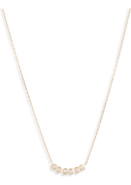 Long Island Pırlanta Taşlı 14 Ayar Altın Kadın Kolye