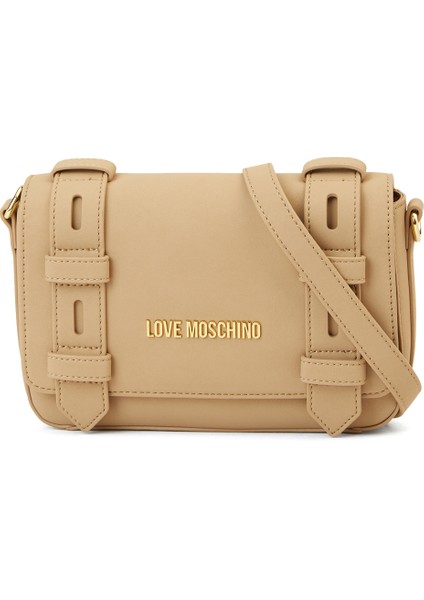 Bej Logo Detaylı Kadın Çanta