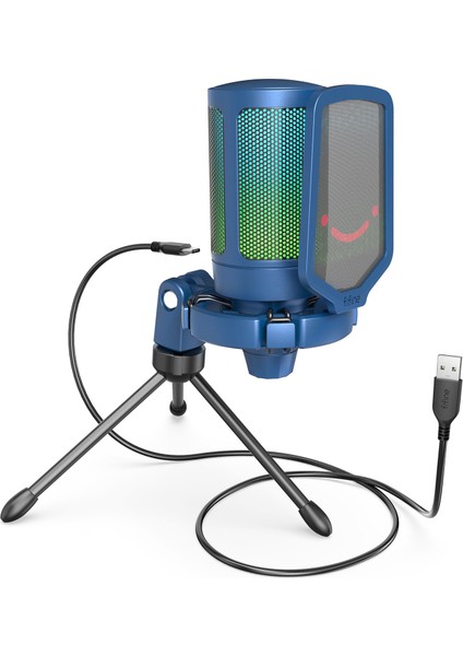 Ampligame A6VB Rgb USB Mavi Mikrofon
