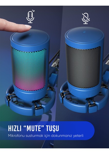 Ampligame A6VB Rgb USB Mavi Mikrofon fiyatları