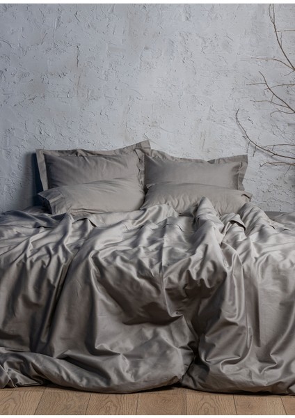 Flen Antrasit Organik Pamuk Battal Boy Çift Kişilik Nevresim Takımı 240X220 cm fiyatları
