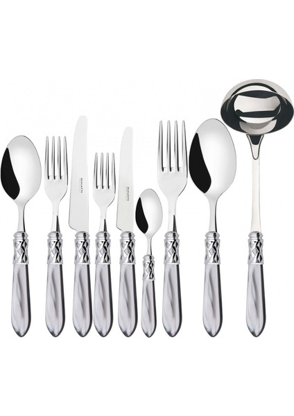 Aladdin Gri Gümüş 75 Parça Çatal Kaşık Bıçak Seti