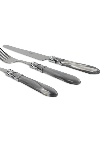 Aladdin Gri Gümüş 75 Parça Çatal Kaşık Bıçak Seti modelleri