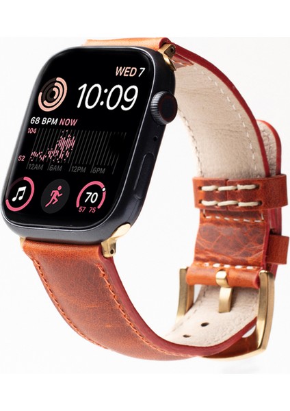 Apple Watch 42/44/45 mm Amber Deri Akıllı Saat Kordon fırsatları